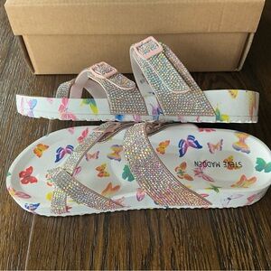 Steve Madden Girls Butterfly Footbed Sandals NWT